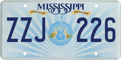 MS license plate ZZJ226