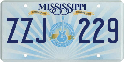 MS license plate ZZJ229