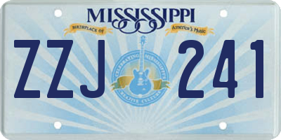 MS license plate ZZJ241