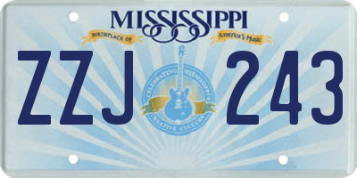 MS license plate ZZJ243