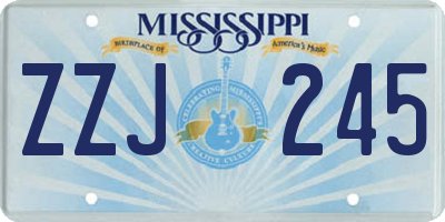 MS license plate ZZJ245