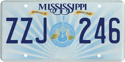 MS license plate ZZJ246