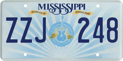 MS license plate ZZJ248