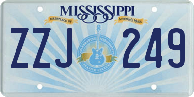 MS license plate ZZJ249