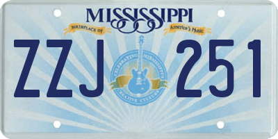 MS license plate ZZJ251