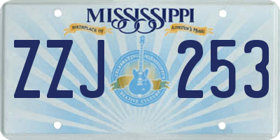 MS license plate ZZJ253