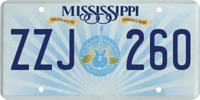 MS license plate ZZJ260