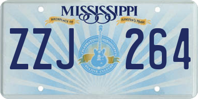 MS license plate ZZJ264