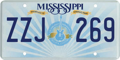 MS license plate ZZJ269