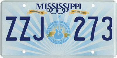 MS license plate ZZJ273