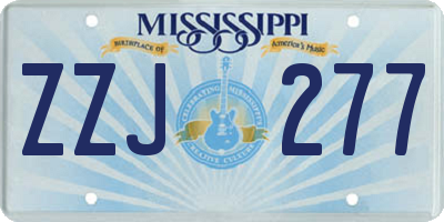 MS license plate ZZJ277