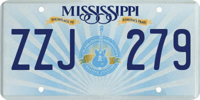 MS license plate ZZJ279