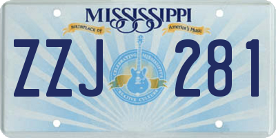 MS license plate ZZJ281
