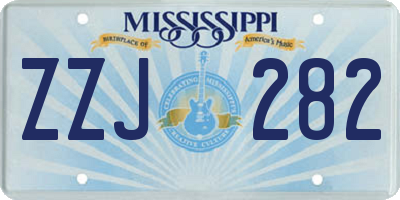 MS license plate ZZJ282