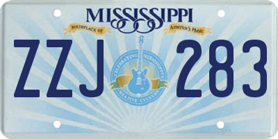 MS license plate ZZJ283