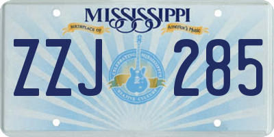 MS license plate ZZJ285
