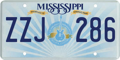 MS license plate ZZJ286