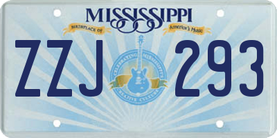 MS license plate ZZJ293