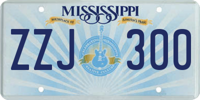 MS license plate ZZJ300