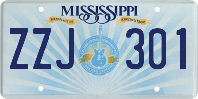 MS license plate ZZJ301