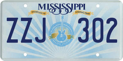 MS license plate ZZJ302