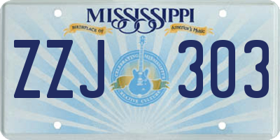 MS license plate ZZJ303