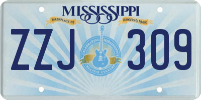 MS license plate ZZJ309