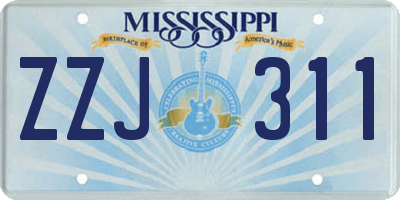 MS license plate ZZJ311