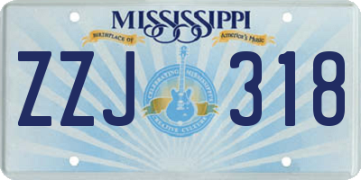MS license plate ZZJ318