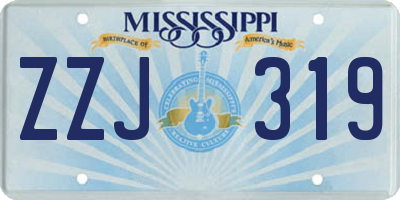 MS license plate ZZJ319