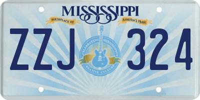 MS license plate ZZJ324