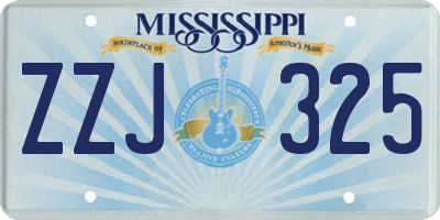 MS license plate ZZJ325