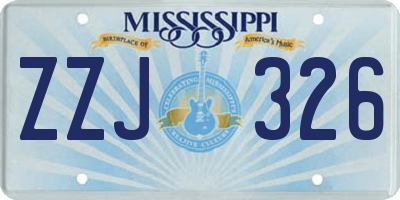 MS license plate ZZJ326