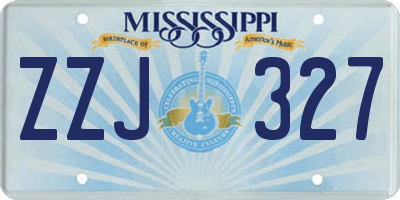MS license plate ZZJ327