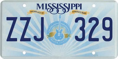 MS license plate ZZJ329