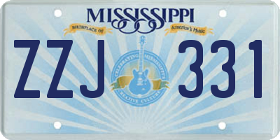 MS license plate ZZJ331