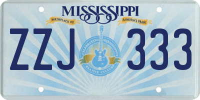 MS license plate ZZJ333
