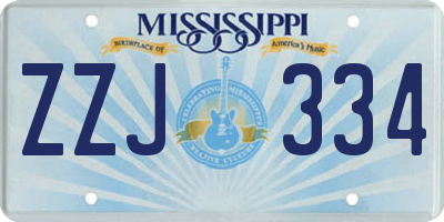 MS license plate ZZJ334