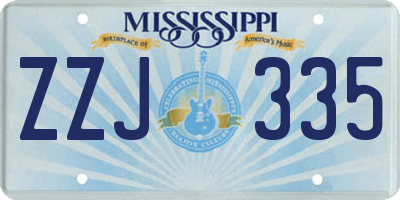 MS license plate ZZJ335