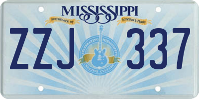 MS license plate ZZJ337