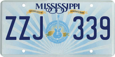 MS license plate ZZJ339
