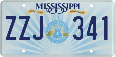 MS license plate ZZJ341
