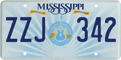 MS license plate ZZJ342