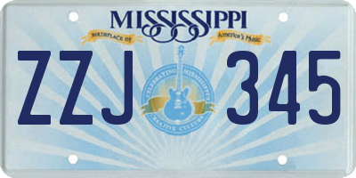 MS license plate ZZJ345