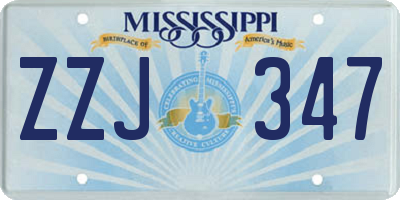 MS license plate ZZJ347
