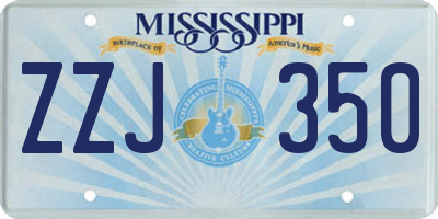 MS license plate ZZJ350