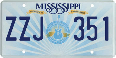 MS license plate ZZJ351