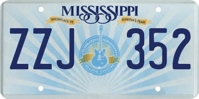 MS license plate ZZJ352