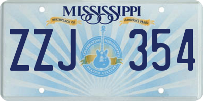 MS license plate ZZJ354