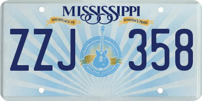 MS license plate ZZJ358